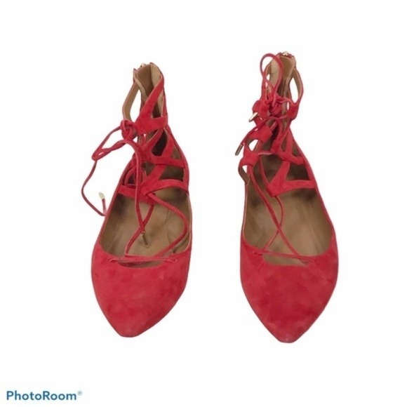 Aquazzara Belgravia lipstick red gladiator flats - Picture 1 of 14